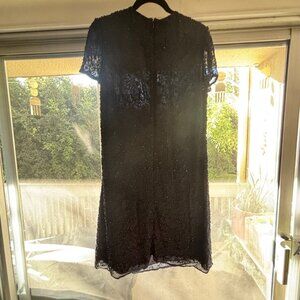 Vintage Sequined Little Black Dress Size 8